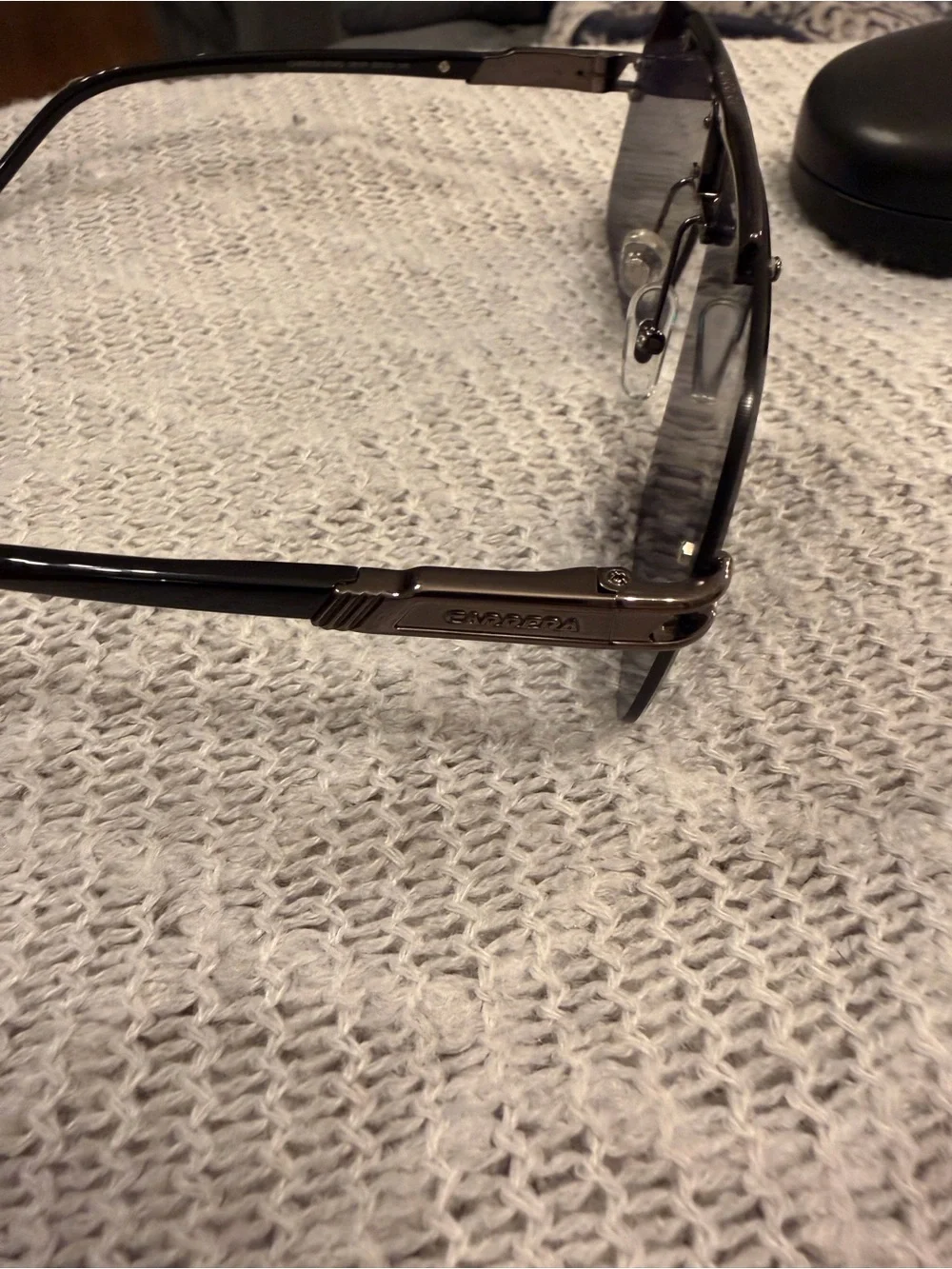 Carrera Men’s Black and Silver Rimless Sunglasses